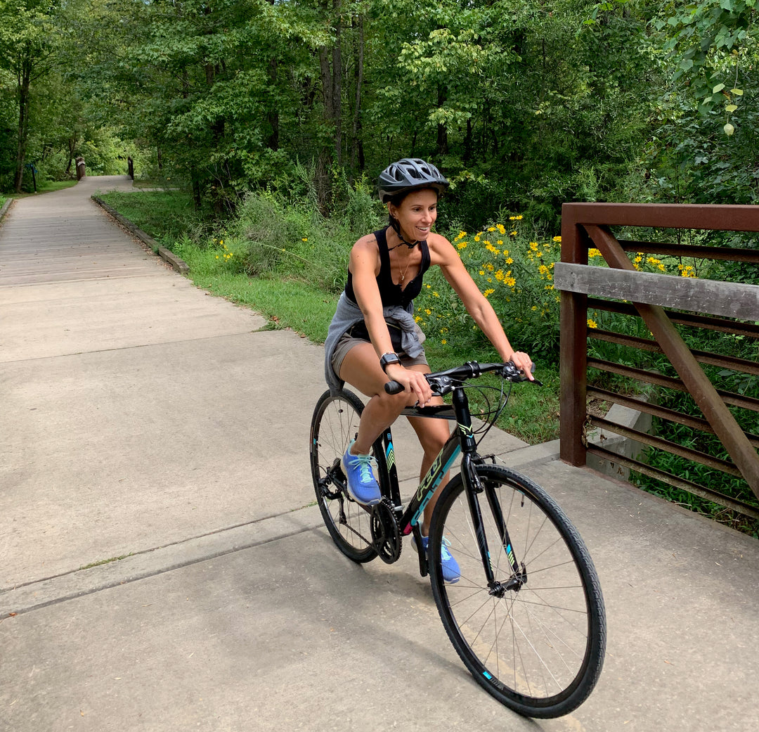 Erica riding her bike